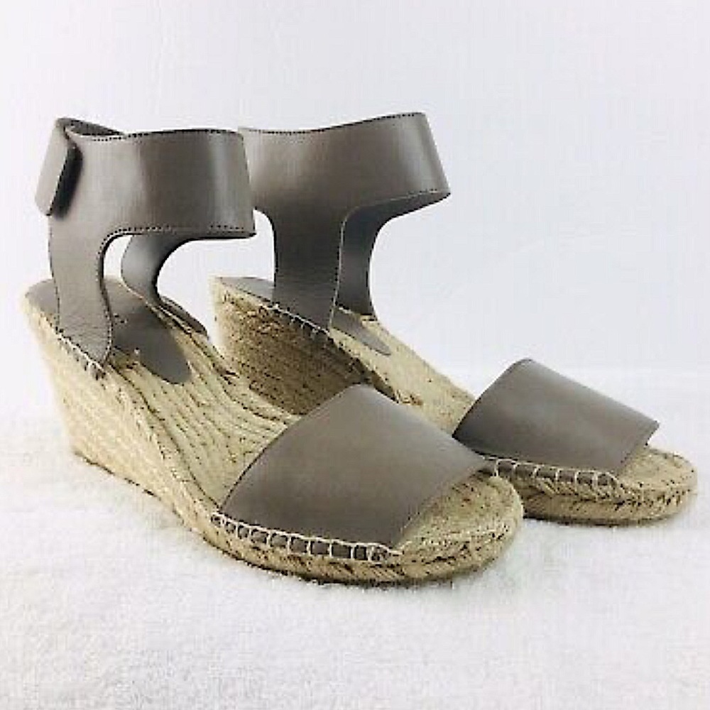 Vince Sophie Smokehouse Great Leather Wedge Espadrille Sandals